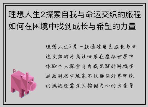 理想人生2探索自我与命运交织的旅程如何在困境中找到成长与希望的力量